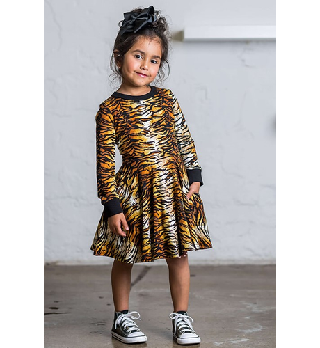 Rock Your Kid Tiger Skin Waisted Dress