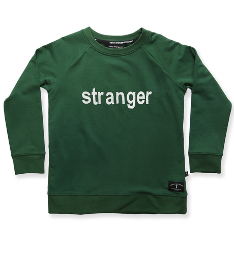 Hello Stranger Stranger Raglan Crew - Forest