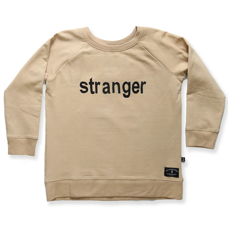 Hello Stranger Stranger Raglan Crew - Latte