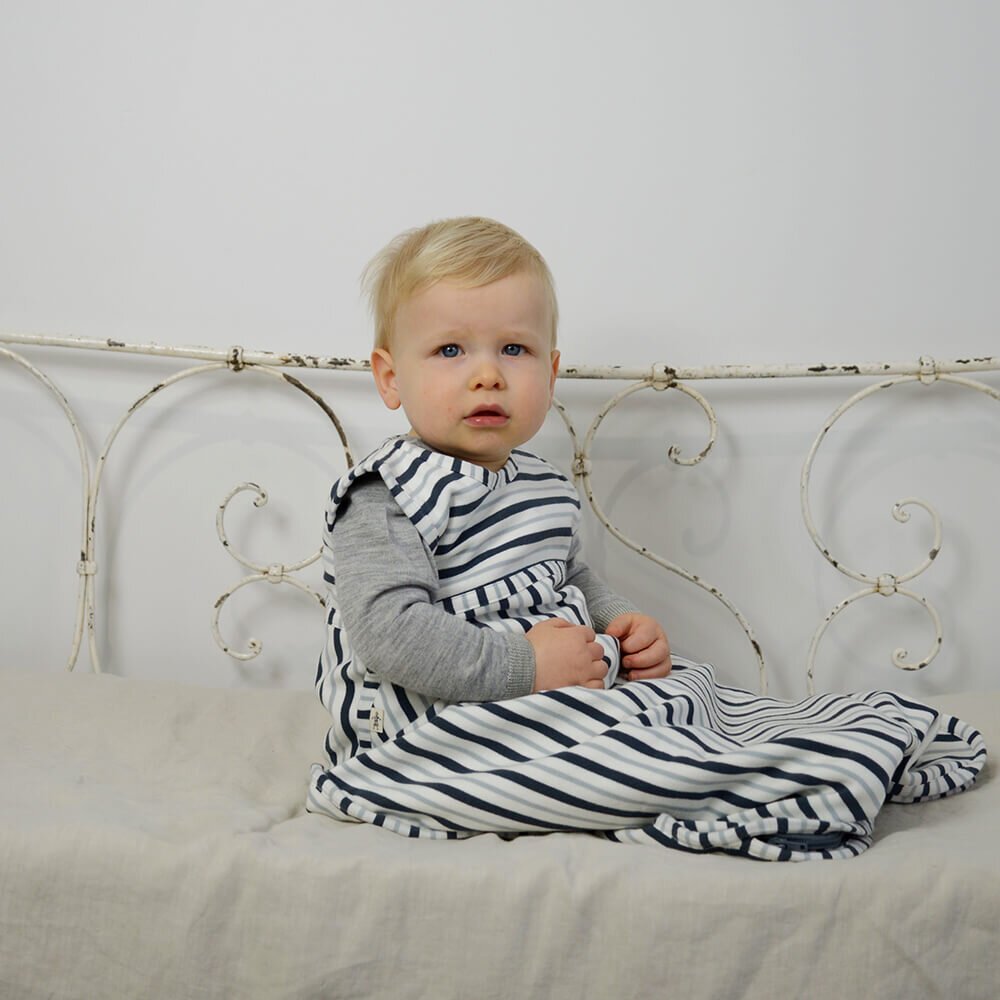Merino Kids Go Go Bag Duvet Weight Dark Slate Stripe BABY