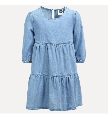 Eve Girl Raven Dress - Washed Denim