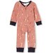 Milky Dancing Tiger Zip Romper - Brick