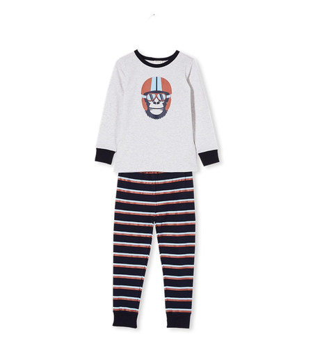 Milky Monkey PJ's - Midnight Blue / Silver Marle