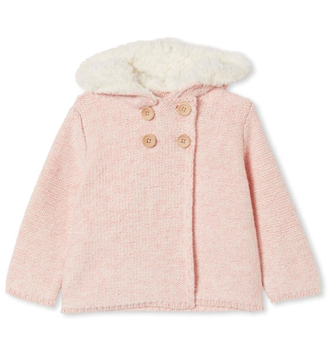 Milky Baby Fleck Knit Jacket - Pink Knit