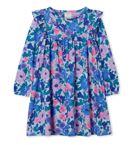 Milky Peony Dress - Ice Grey