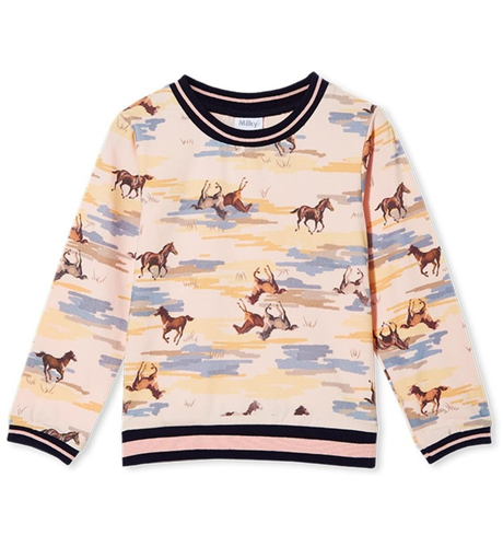 Milky Horses Tee - Rose Blossom