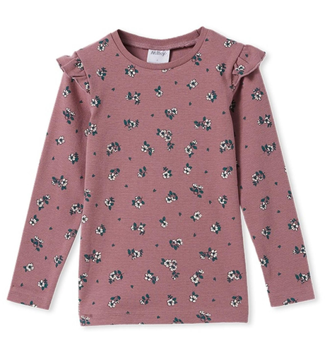 Milky Gardenia Rib Henley - Mulberry