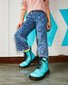 Dr Martens Junior 1460 Glitter Lace Boot -  Turquoise Blue