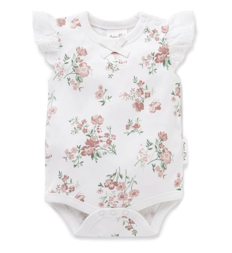 Aster & Oak Primrose Lace Onesie - White