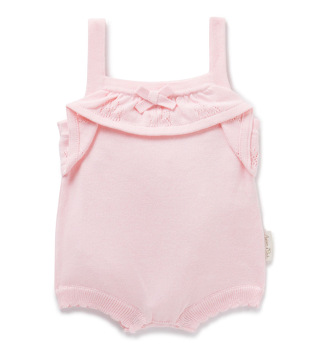 Aster & Oak Pink Floral Knit Romper - Pink