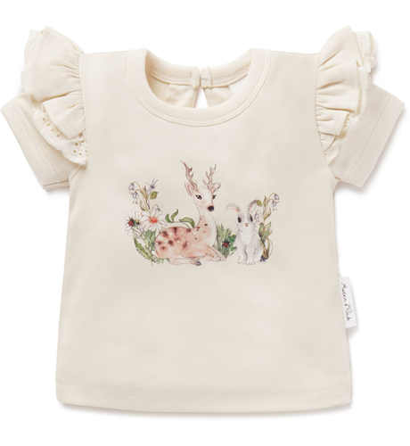 Aster & Oak Prairie Print Flutter Tee - Blush