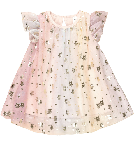 Huxbaby Angel Bear Flutter Sleeve Dress