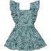 Huxbaby Teal Daisy Ruffle Pinafore