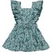 Huxbaby Teal Daisy Ruffle Pinafore