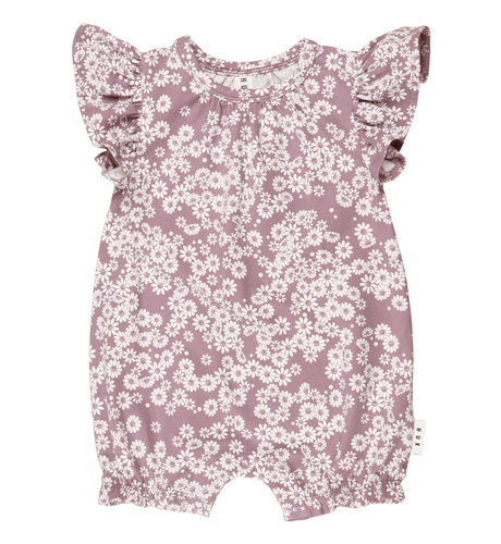 Huxbaby Grape Daisy Frill Bubble Romper