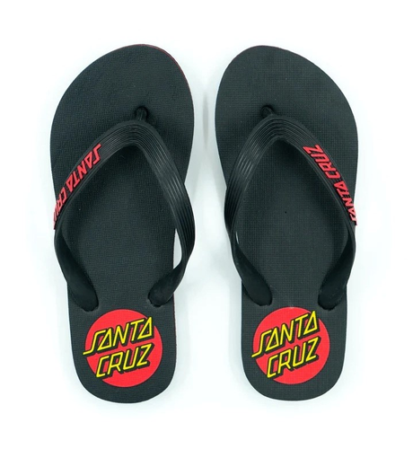 Santa Cruz Classic Dot Jandals - Black