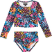 Rock Your Kid Blue Miami Leopard Lined L/S Rashie Set