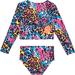 Rock Your Kid Blue Miami Leopard Lined L/S Rashie Set