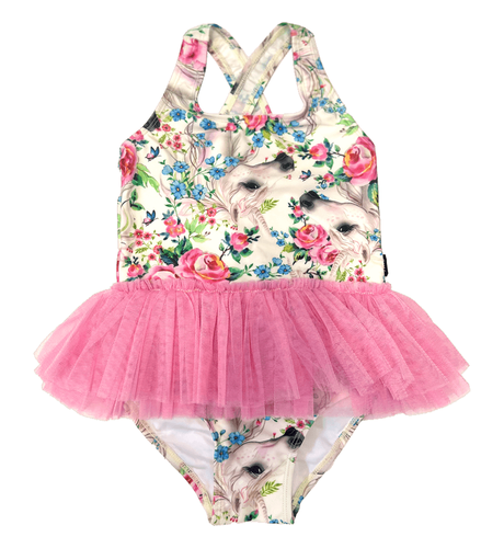 Rock Your Kid Unicorn Lullaby Tulle Lined Swim One-Piece