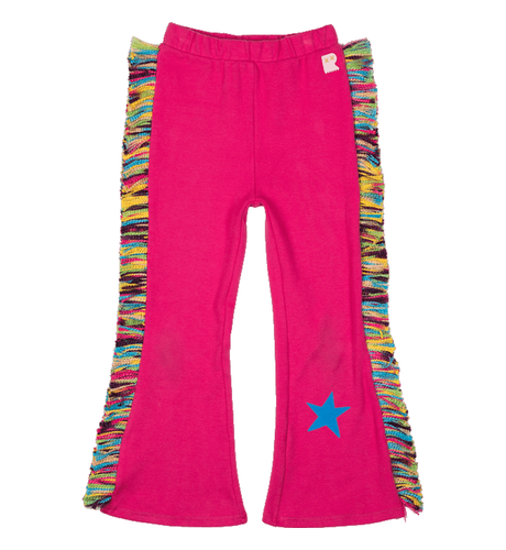Rock Your Kid Pink Parade High Waisted Fringed Flares