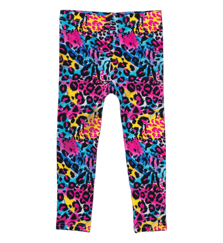 Rock Your Kid Blue Miami Leopard Tights