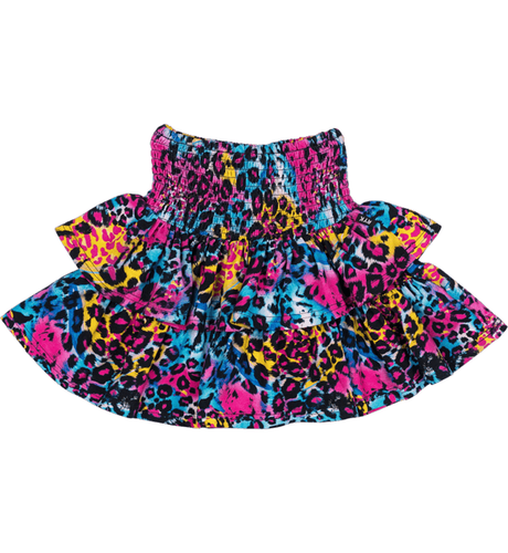 Rock Your Kid Blue Miami Leopard Rara Skirt