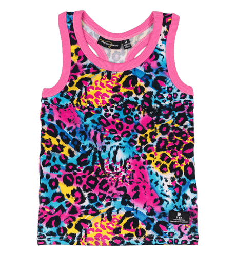 Rock Your Kid Blue Miami Leopard Singlet