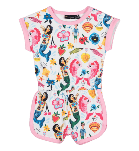 Rock Your Kid Mermaids Romper