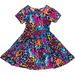 Rock Your Kid Blue Miami Leopard S/S Waisted Dress