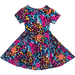 Rock Your Kid Blue Miami Leopard S/S Waisted Dress