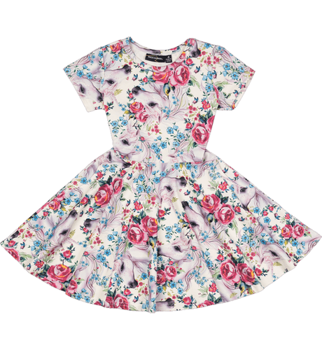 Rock Your Kid Unicorn Lullaby S/S Waisted Dress