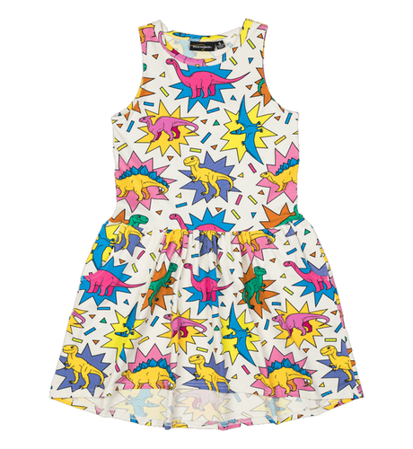 Rock Your Kid Dino-Mite Sleeveless Drop Waist Dress