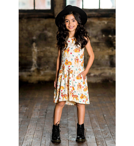 Rock Your Kid Fawn Sleeveless Drop Waist Dress