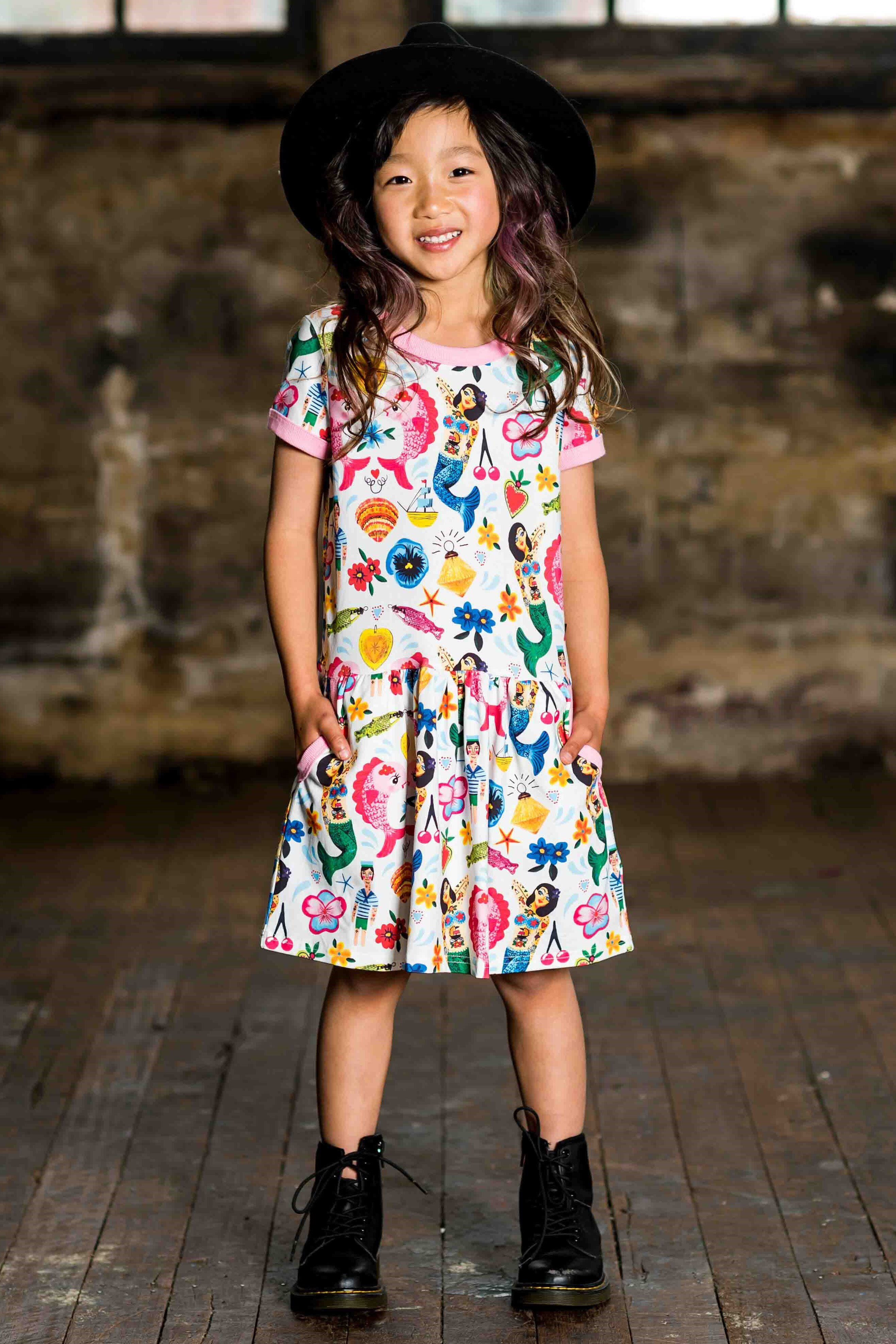 Rock Your Kid Mermaids S/S Drop Waist Dress - SHOP BY BRAND-Rock Your Kid :  Kids Clothing NZ : Shop Online : Kid Republic