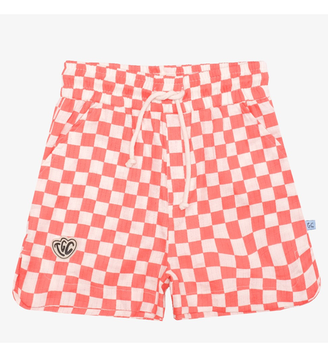 The Girl Club Checker Muslin Simple Shorts
