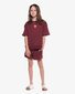 The Girl Club Dark Plum Cotton Rib Simple Shorts