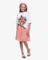 The Girl Club Checker Muslin Elastic Waist Skirt