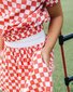 The Girl Club Checker Muslin Elastic Waist Skirt