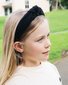 The Girl Club Black Cotton Rib Top Knot Headband