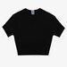 The Girl Club Black Cotton Rib Elastic Waist Crop Top