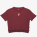 The Girl Club Heart Patch Cotton Rib Crop Tee - Dark Plum