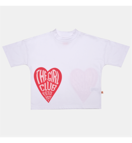 The Girl Club Heart Relaxed Tee - White