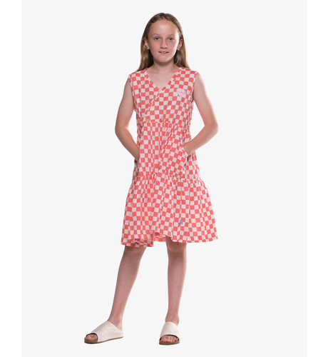 The Girl Club Checker Muslin Cross Over Play Dress