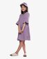 The Girl Club Lilac Cotton Rib Flare Sleeve Button Front Dress