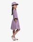 The Girl Club Lilac Cotton Rib Flare Sleeve Button Front Dress