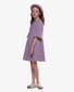The Girl Club Lilac Cotton Rib Flare Sleeve Button Front Dress