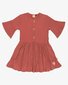 The Girl Club Sangria Cotton Rib Flare Sleeve Button Front Dress