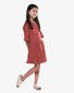 The Girl Club Sangria Cotton Rib Flare Sleeve Button Front Dress