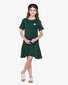 The Girl Club Deep Green Cotton Rib T-Shirt Panel Dress