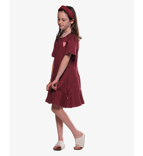 The Girl Club Dark Plum Cotton Rib T-shirt Panel Dress